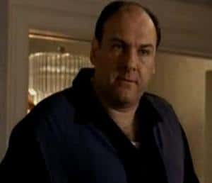Tony Sopranos wearing Black and navy shirt